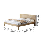 Traditional Rustic Style Bed Frame - Flush-Edge Design Sturdy Full Ash Wood Frame Bed For Bedroom Lumendat