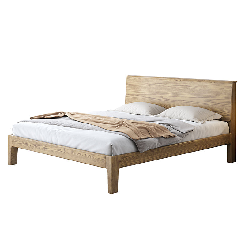 Traditional Rustic Style Bed Frame - Flush-Edge Design Sturdy Full Ash Wood Frame Bed For Bedroom Lumendat