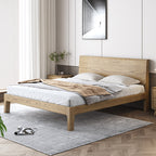 Traditional Rustic Style Bed Frame - Flush-Edge Design Sturdy Full Ash Wood Frame Bed For Bedroom Lumendat