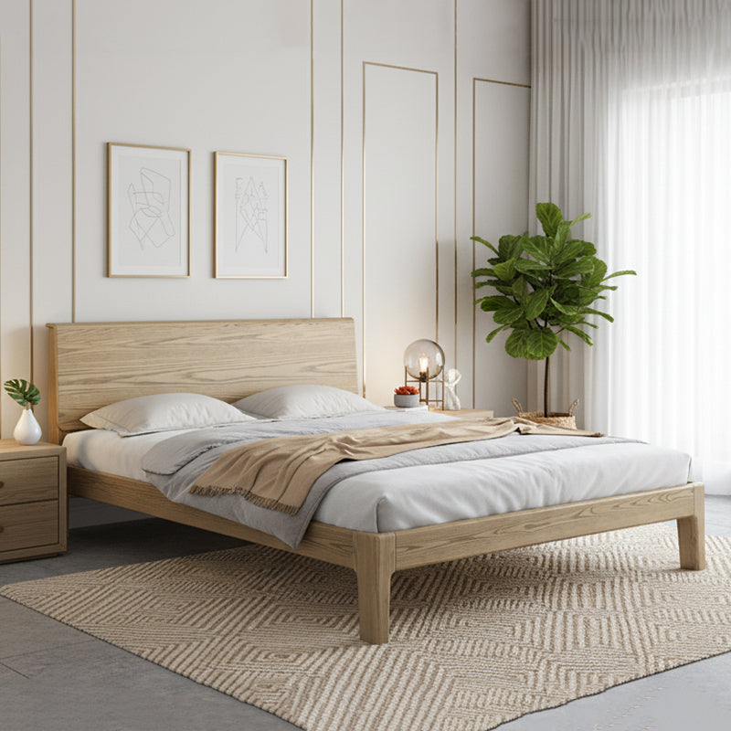 Traditional Rustic Style Bed Frame - Flush-Edge Design Sturdy Full Ash Wood Frame Bed For Bedroom Lumendat