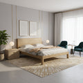 Traditional Rustic Style Bed Frame - Flush-Edge Design Sturdy Full Ash Wood Frame Bed For Bedroom Lumendat