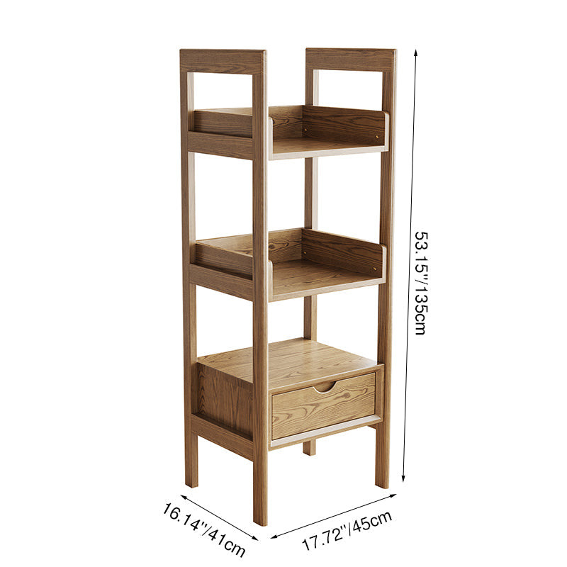 Premium Ash Wood Shelving Unit - Multi-Layer Storage Shelf For Living Room & Study Lumendat