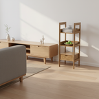 Premium Ash Wood Shelving Unit - Multi-Layer Storage Shelf For Living Room & Study Lumendat