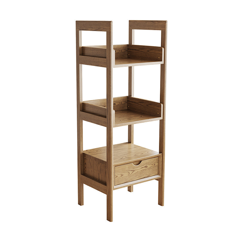 Premium Ash Wood Shelving Unit - Multi-Layer Storage Shelf For Living Room & Study Lumendat