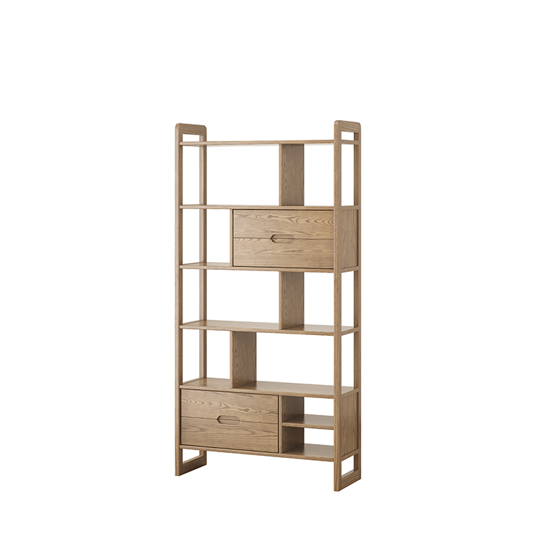 Rustic Solid Ash Wood Shelf - Multi-Compartment Organizer Storage Shelf For Living Room & Study Lumendat