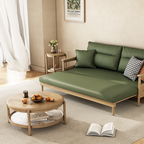 Scandinavian Round Coffee Table - Eco-Friendly Ash Wood & Rock Slab Side Table 2-Tier For Living Room Lumendat