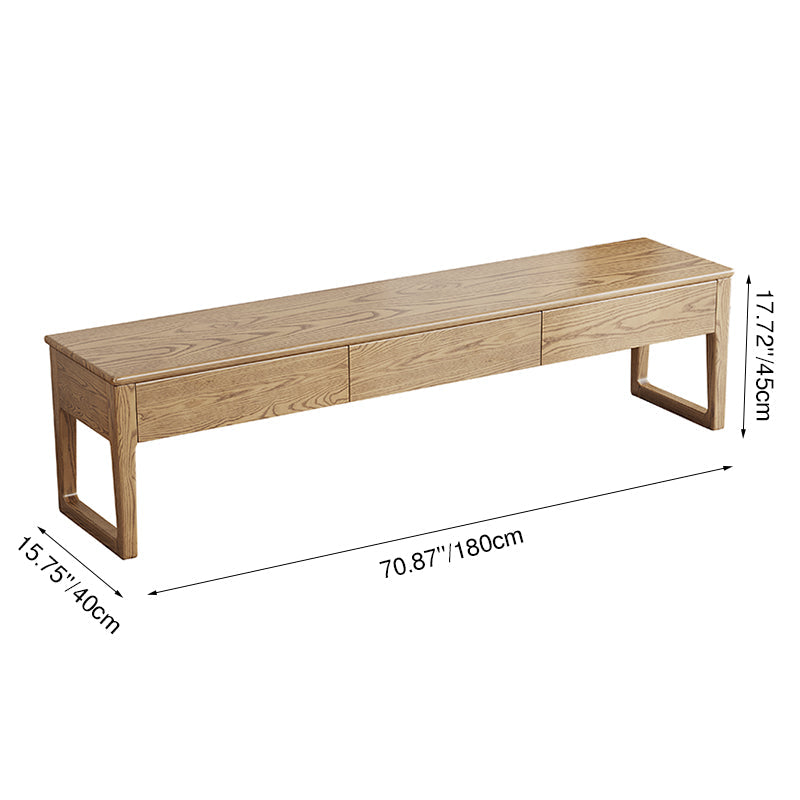 Eco-Friendly Ash Wood TV Stand - Durable Design Ample Storage TV Cabinet 3-Drawer For Living Room Lumendat