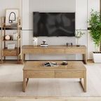 Eco-Friendly Ash Wood TV Stand - Durable Design Ample Storage TV Cabinet 3-Drawer For Living Room Lumendat