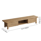 Formaldehyde-Free Ash Wood TV Stand - Modern Minimalist Solid Construction & Open Compartment TV Cabinet 2 -Drawer For Living Room Lumendat