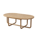 Modern Minimalist Oval Coffee Table - Stable & Eco-Friendly Ash Wood Table 1-Tier For Living Room Lumendat