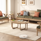 Modern Minimalist Oval Coffee Table - Stable & Eco-Friendly Ash Wood Table 1-Tier For Living Room Lumendat