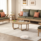 Modern Minimalist Oval Coffee Table - Stable & Eco-Friendly Ash Wood Table 1-Tier For Living Room Lumendat