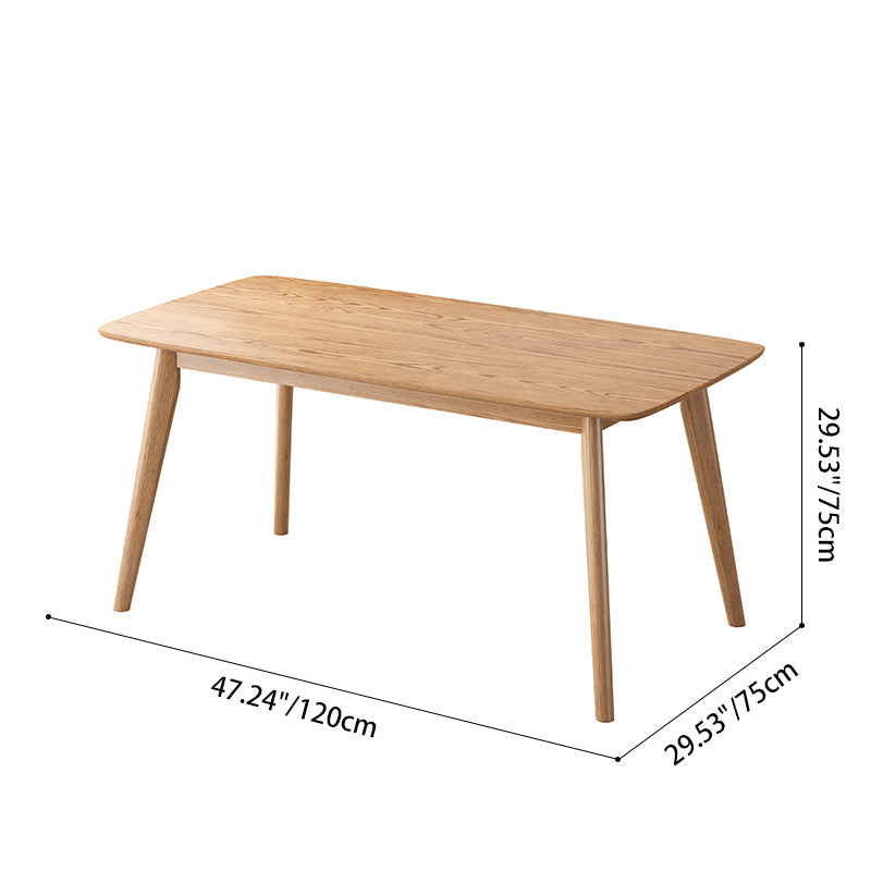 Traditional North American Ash Wood Dining Table Set - Rounded Edges 1 Tier Dining Table For Dining Room Lumendat