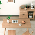 Traditional North American Ash Wood Dining Table Set - Rounded Edges 1 Tier Dining Table For Dining Room Lumendat