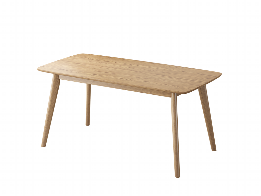 Traditional North American Ash Wood Dining Table Set - Rounded Edges 1 Tier Dining Table For Dining Room Lumendat