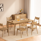 Traditional North American Ash Wood Dining Table Set - Square 1-Tier Dining Furniture For Dining Room Lumendat