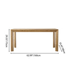 Traditional North American Ash Wood Dining Table - Rectangular Light Walnut Dining Desk For 6 Seats Lumendat