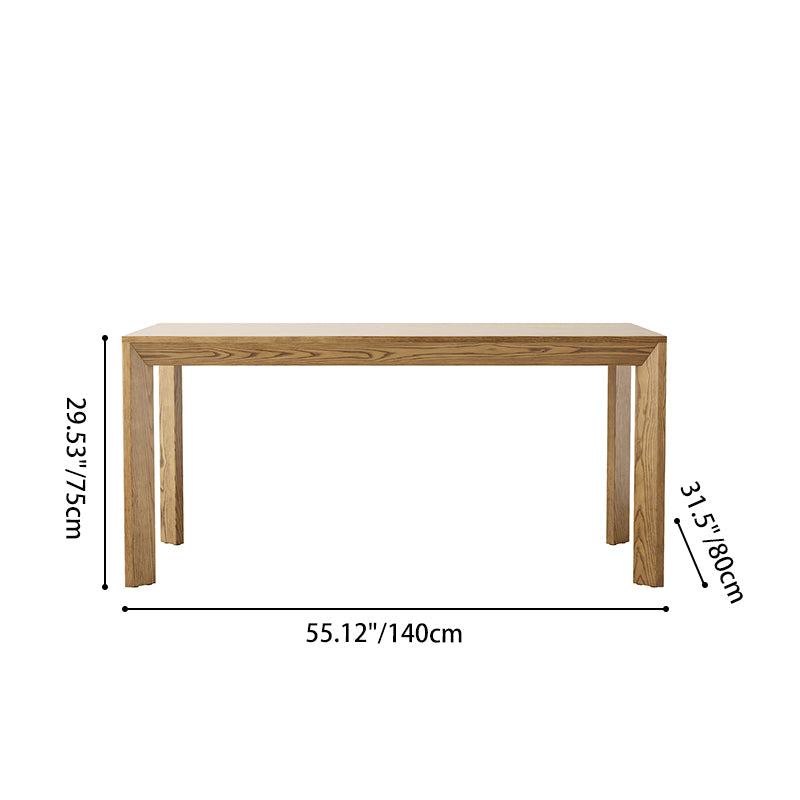 Traditional North American Ash Wood Dining Table - Rectangular Light Walnut Dining Desk For 6 Seats Lumendat