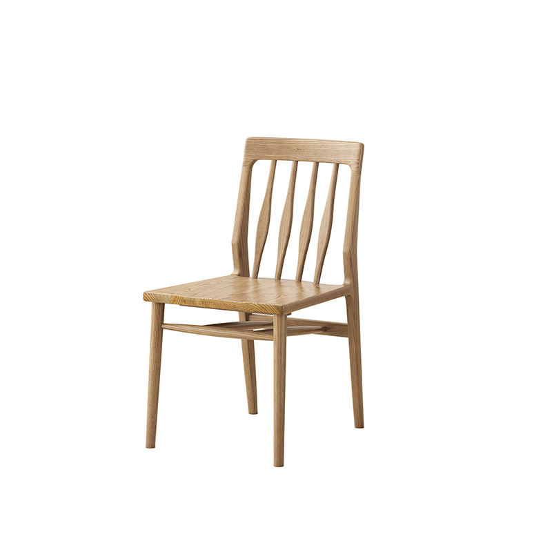 Traditional Chinese Curved Ergonomic Support Chair - North American Ash Wood Dining Chair For Dinning Room Lumendat