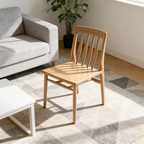 Traditional Chinese Curved Ergonomic Support Chair - North American Ash Wood Dining Chair For Dinning Room Lumendat