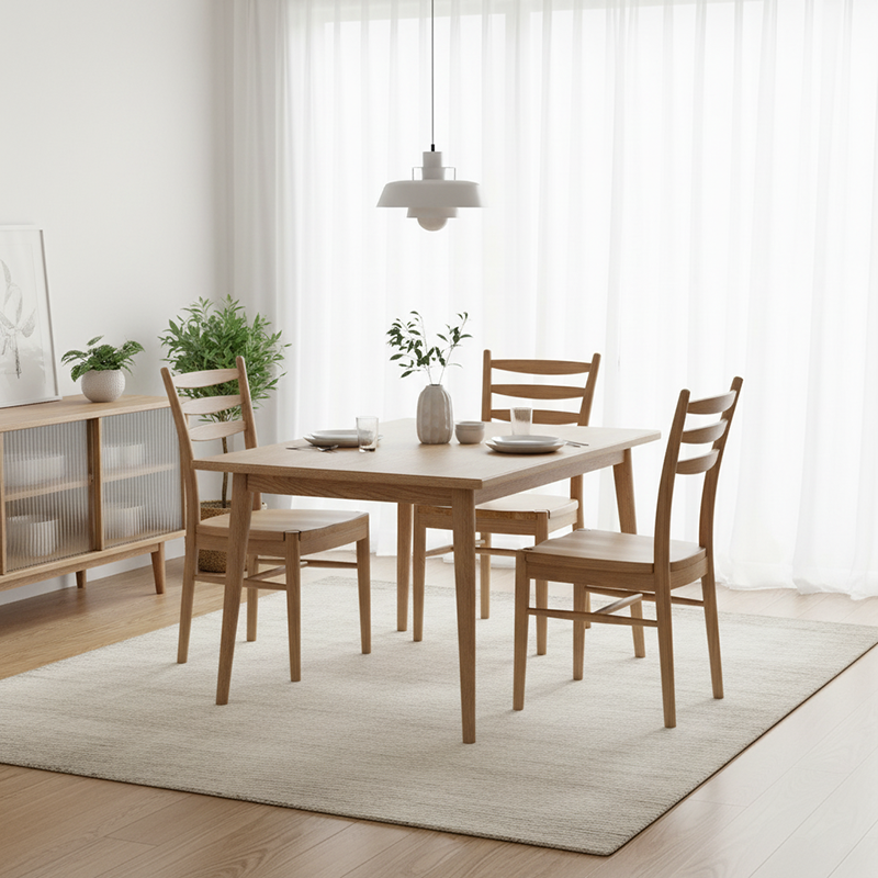 Traditional Chinese Rounded Silhouette Chair - North American Ash Wood Dining Chair For Dinning Room Lumendat