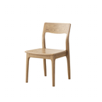 Traditional North American Ash Wood Chair - Smooth Curved Seat Sculpted Back Dining Chair For Dining Room Lumendat