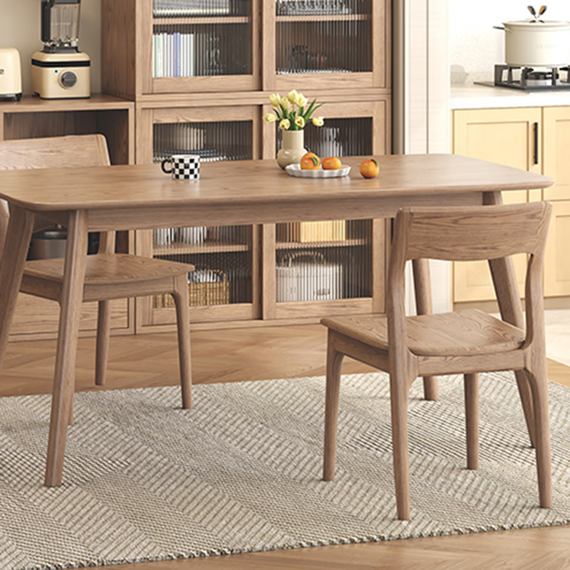 Traditional North American Ash Wood Chair - Smooth Curved Seat Sculpted Back Dining Chair For Dining Room Lumendat