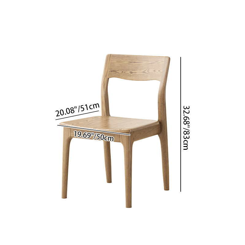 Traditional North American Ash Wood Chair - Smooth Curved Seat Sculpted Back Dining Chair For Dining Room Lumendat