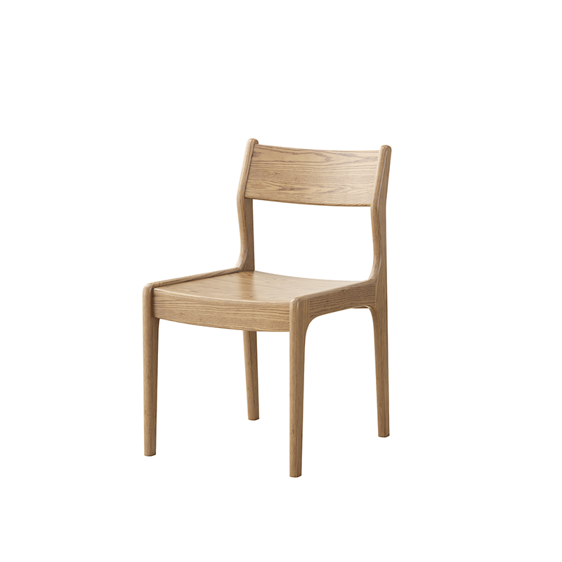 Traditional Ergonomic Curved Backrest Chair - North American Ash Wood Dining Chair For Dining Room Lumendat
