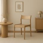 Traditional Ergonomic Curved Backrest Chair - North American Ash Wood Dining Chair For Dining Room Lumendat