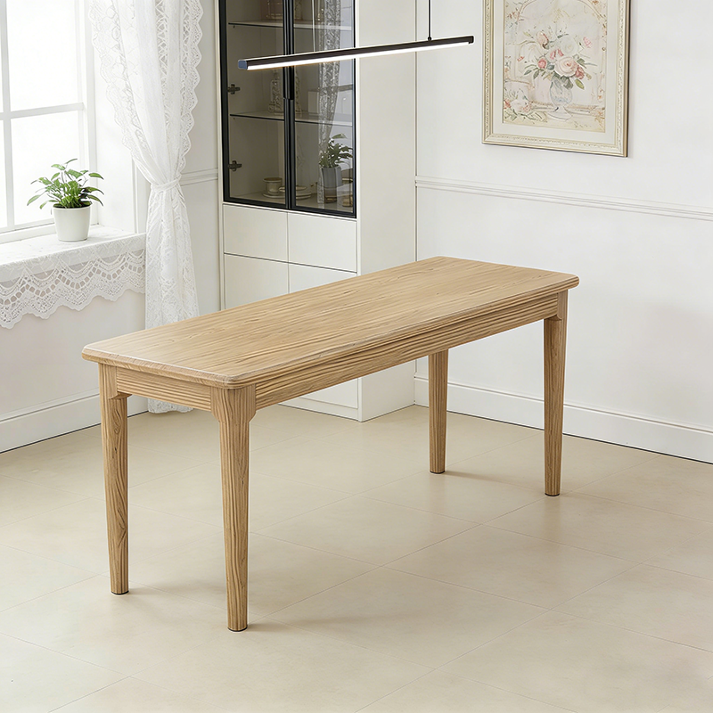 Traditional Handcrafted Rectangular Table - North American Ash Wood Dining Table For Dining Room Lumendat