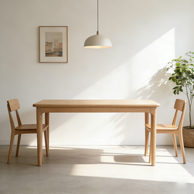 Traditional Handcrafted Rectangular Table - North American Ash Wood Dining Table For Dining Room Lumendat