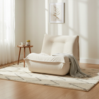 Contemporary Nordic Ergonomic Compressed Foam Sofa - Eco-Friendly High-Resilience Foam Fabric Sofa For Living Room & Bedroom Lumendat