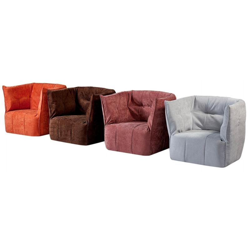 Contemporary Scandinavian U-Shape Fabric Lounge Chair Sofa - Small Space Sponge Comfy Accent Chair For Living Room Lumendat