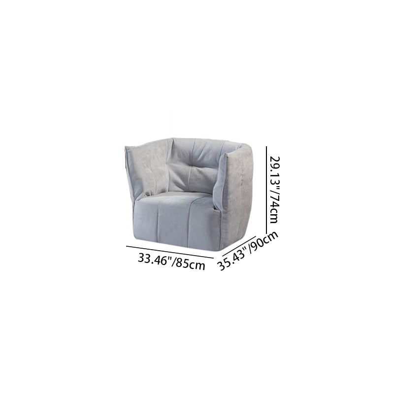 Contemporary Scandinavian U-Shape Fabric Lounge Chair Sofa - Small Space Sponge Comfy Accent Chair For Living Room Lumendat