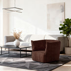 Contemporary Scandinavian U-Shape Fabric Lounge Chair Sofa - Small Space Sponge Comfy Accent Chair For Living Room Lumendat