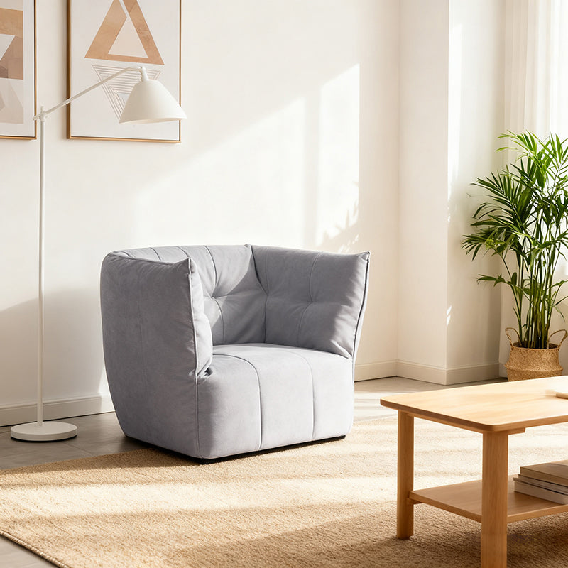 Contemporary Scandinavian U-Shape Fabric Lounge Chair Sofa - Small Space Sponge Comfy Accent Chair For Living Room Lumendat