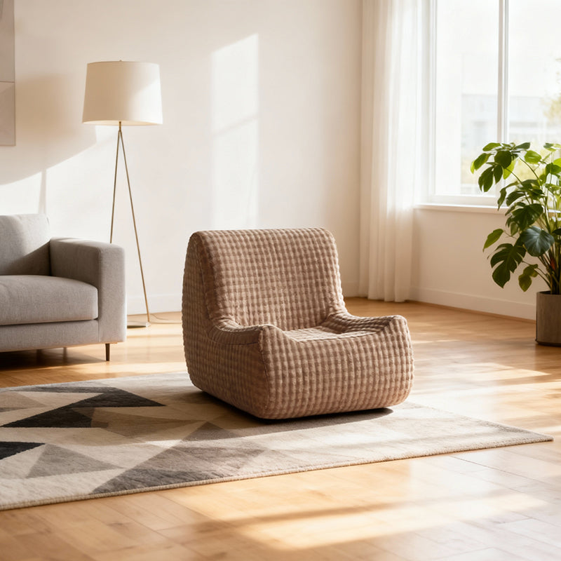 Modern Minimalist Fabric Sponge Accent Compressed Sofa - Space-Saving Lounge Chair For Living Room Lumendat