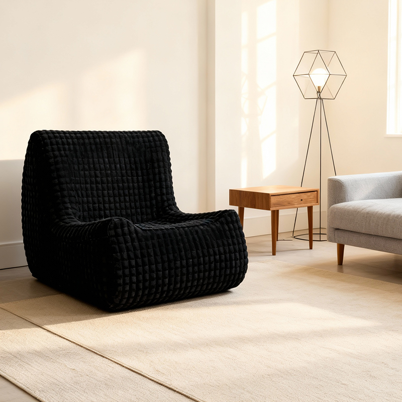 Modern Minimalist Fabric Sponge Accent Compressed Sofa - Space-Saving Lounge Chair For Living Room Lumendat