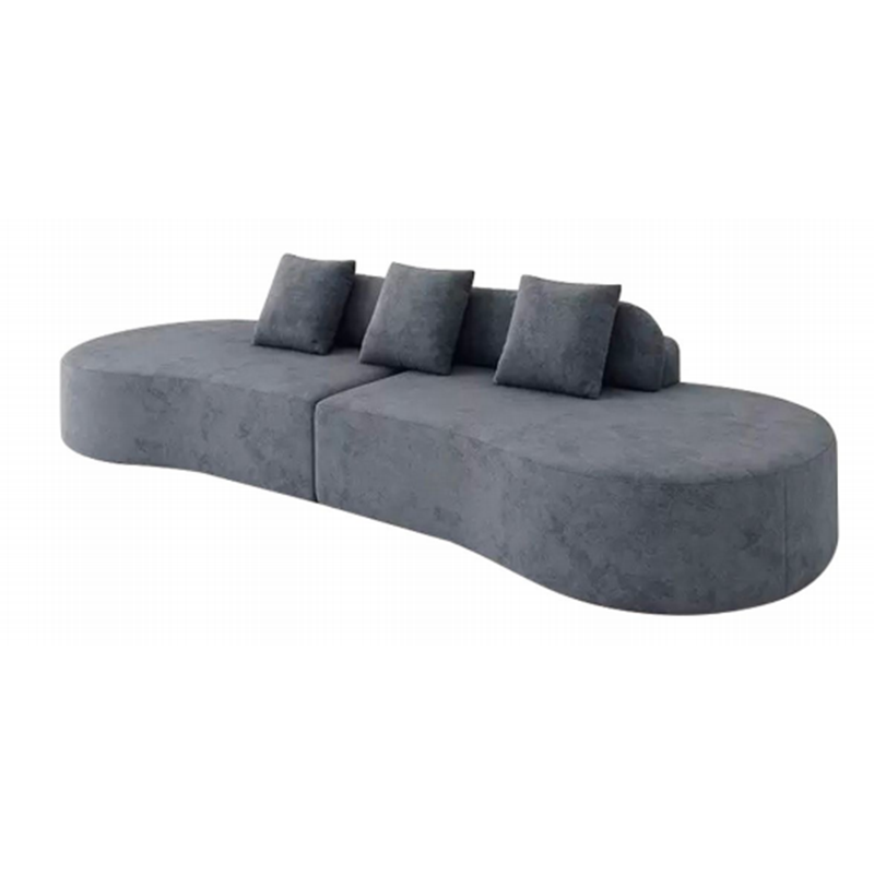 Contemporary Scandinavian Curved Streamline Fabric Sofa - Low Profile Accent Chair For Living Room Lumendat