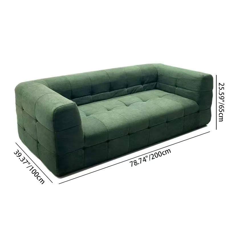 Modern Minimalist Fabric Compressed Sofa - Cube Tufted Vacuum Accent Sofa For Living Room Lumendat