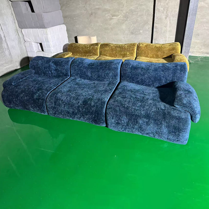 Contemporary Nordic Modular Fabric Compressed Sofa - Rounded 3-Section Accent Chair For Living Room Lumendat