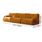 Contemporary Nordic Modular Fabric Compressed Sofa - Rounded 3-Section Accent Chair For Living Room Lumendat