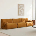 Contemporary Nordic Modular Fabric Compressed Sofa - Rounded 3-Section Accent Chair For Living Room Lumendat