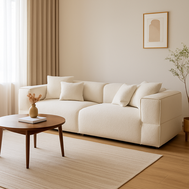 Modern Minimalist Compressed Fabric Sofa - Integrated Soft-Pack Square Accent Sofa For Living Room Lumendat