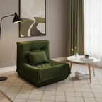 Contemporary Nordic Corduroy Compressed Single Sofa - No-Installation High-Density Sponge Accent Chair For Living Room Lumendat