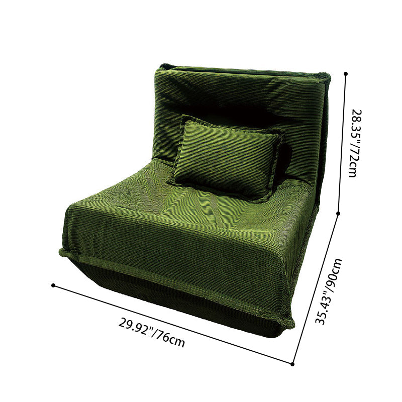 Contemporary Nordic Corduroy Compressed Single Sofa - No-Installation High-Density Sponge Accent Chair For Living Room Lumendat