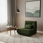 Contemporary Nordic Corduroy Compressed Single Sofa - No-Installation High-Density Sponge Accent Chair For Living Room Lumendat