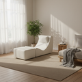 Modern Minimalist Compressed Sherpa Sofa - Wave-Shaped S-Curve Lounge Chair For Living Room Lumendat
