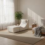Modern Minimalist Compressed Sherpa Sofa - Wave-Shaped S-Curve Lounge Chair For Living Room Lumendat